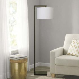 Contemporary Metal 62in Floor Lamp with on/off Foot Switch, Black